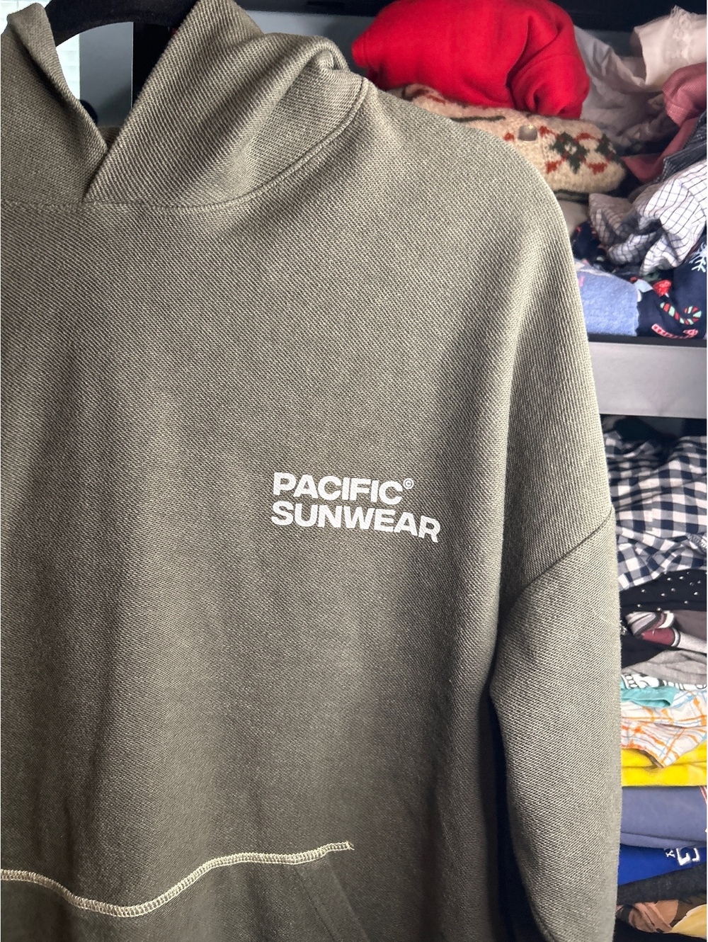 Pacsun Pacific Sunwear Olive Green Hoodie Sweatshirt